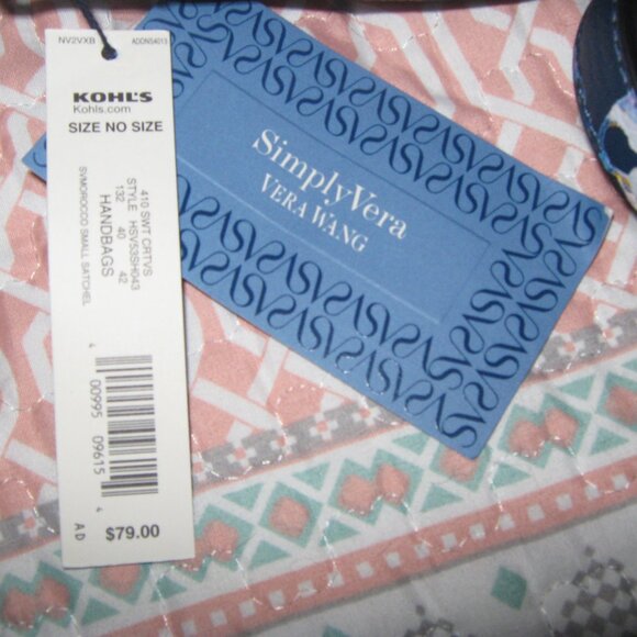 NWT Simply Vera Floral Navy Satchel/Crossbody Purse - Picture 11 of 11